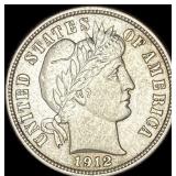 1912-D Silver Barber Dime CHOICE AU