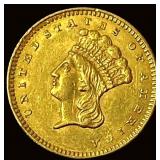 1861 Gold $1 Indian Princess Head Type 3 UNCIRCUL
