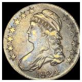 1824 Capped Bust Half Dollar CLOSELY UNCIRCULATED