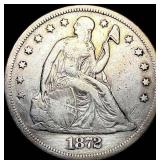 1872 Silver Seated Liberty Dollar LIGHTLY CIRCULA