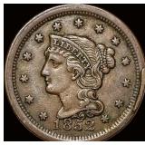 1852 Braided Hair Large Cent LIGHTLY  CIRCULATED