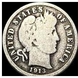1913-S Silver Barber Dime NICELY CIRCULATED