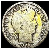 1896-S Silver Barber Dime NICELY CIRCULATED