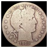 1913 Barber Half Dollar NICELY CIRCULATED