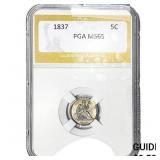 1837 Seated Liberty Half Dime PGA MS65