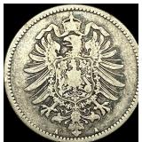 1876-A Germany Silver 1 Reichsmark NEARLY UNCIRCUL