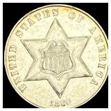 1860 Silver Three-Cent Piece  UNCIRCULATED