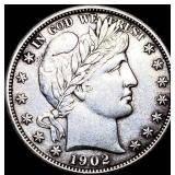 1902-S Silver Barber Half Dollar CLOSELY UNCIRCULA
