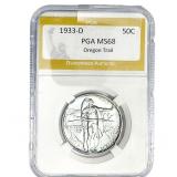 1933-D Oregon Trail Half Dollar PGA MS68
