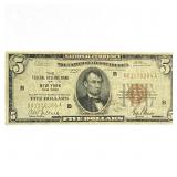 1929 $5 Federal Reserve Bank New York