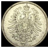 1881-A Germany Silver 1 Reichsmark NEARLY UNCIRCUL