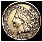 1862 Copper-Nickel Indian Head Cent NEARLY UNCIRCU