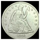 1842 Seated Liberty Dollar NEARLY UNCIRCULATED