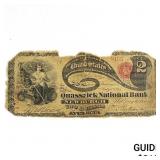 1865 $2 Quassaick National Bank New Burgh