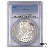 1887 Morgan Silver Dollar PCGS MS63