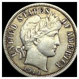 1914 Silver Barber Dime  NEARLY UNCIRCULATED