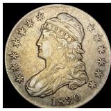 1830 Capped Bust Half Dollar  NEARLY UNCIRCULATED
