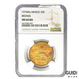 1974Mo Mexico 20C Bronze NGC MS66 RD