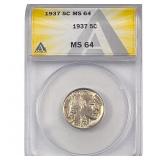 1937 Buffalo Nickel ANACS MS64