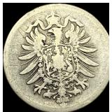 1875 Germany Silver 1 Reichsmark NEARLY UNCIRCULAT