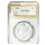 1891 Morgan Silver Dollar PGA MS65