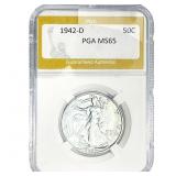 1942-D Walking Liberty Half Dollar PGA MS65