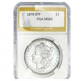 1878 8TF Morgan Silver Dollar PGA MS65