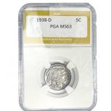 1938-D Buffalo Nickel PGA MS63MS63