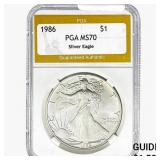 1986 American Silver Eagle PGA MS70