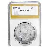 1895-O Morgan Silver Dollar PGA AU55