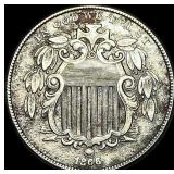 1866 Shield Nickel  NEARLY UNCIRCULATED
