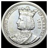1893 Isabella Columbian Silver Quarter UNCIRCULAT