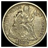 1887 Seated Liberty Dime NEARLY UNCIRCULATED