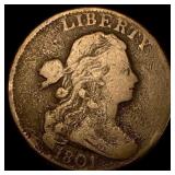 1801 Draped Bust Large Cent NICELY CIRCULATED