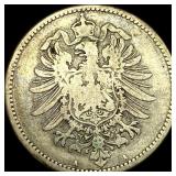 1876-A Germany Silver 1 Reichsmark NEARLY UNCIRCUL