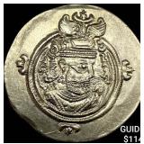 Sasanian 590-628 AD Silver Drachm UNCIRCULATED