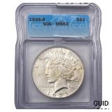 1935-S Silver Peace Dollar ICG MS62