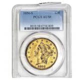 1856-S $20 Gold Double Eagle PCGS SU58