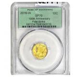 2016-W 1/10 OZ Gold Mercury Dime PCGS SP70