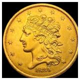 1834 Plain 4 $5 Gold Half Eagle