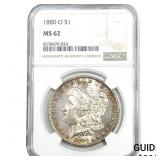1880-O Morgan Silver Dollar NGC MS62