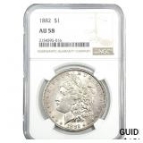 1882 Morgan Silver Dollar NGC AU58