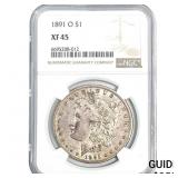 1891-O Morgan Silver Dollar NGC XF45