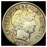 1910-S Silver Barber Dime NEARLY UNCIRCULATED
