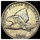 1858 Copper-Nickel Flying Eagle Cent NEARLY UNCIR