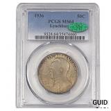 1936 CAC Lynchburg Half Dollar PCGS MS64