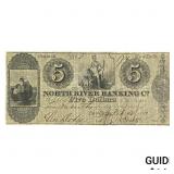 1840 $5 North River Banking Co. New York 6