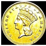 1858 Gold $1 Indian Princess Head CLOSELY UNCIRCUL