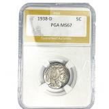 1938-D Buffalo Nickel PGA MS67MS67
