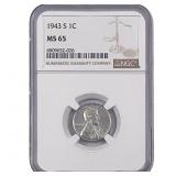 1943-S Wheat Cent NGC MS65